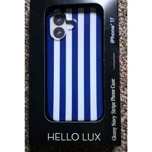 Hello Lux iPhone 17 Plus Blue Stripe Phone Case